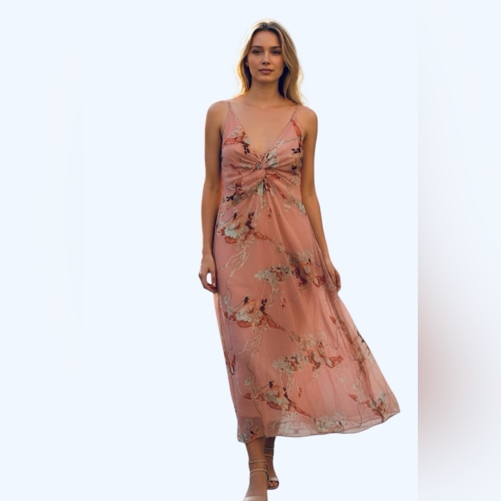 Topshop Blush Floral Maxi Dress